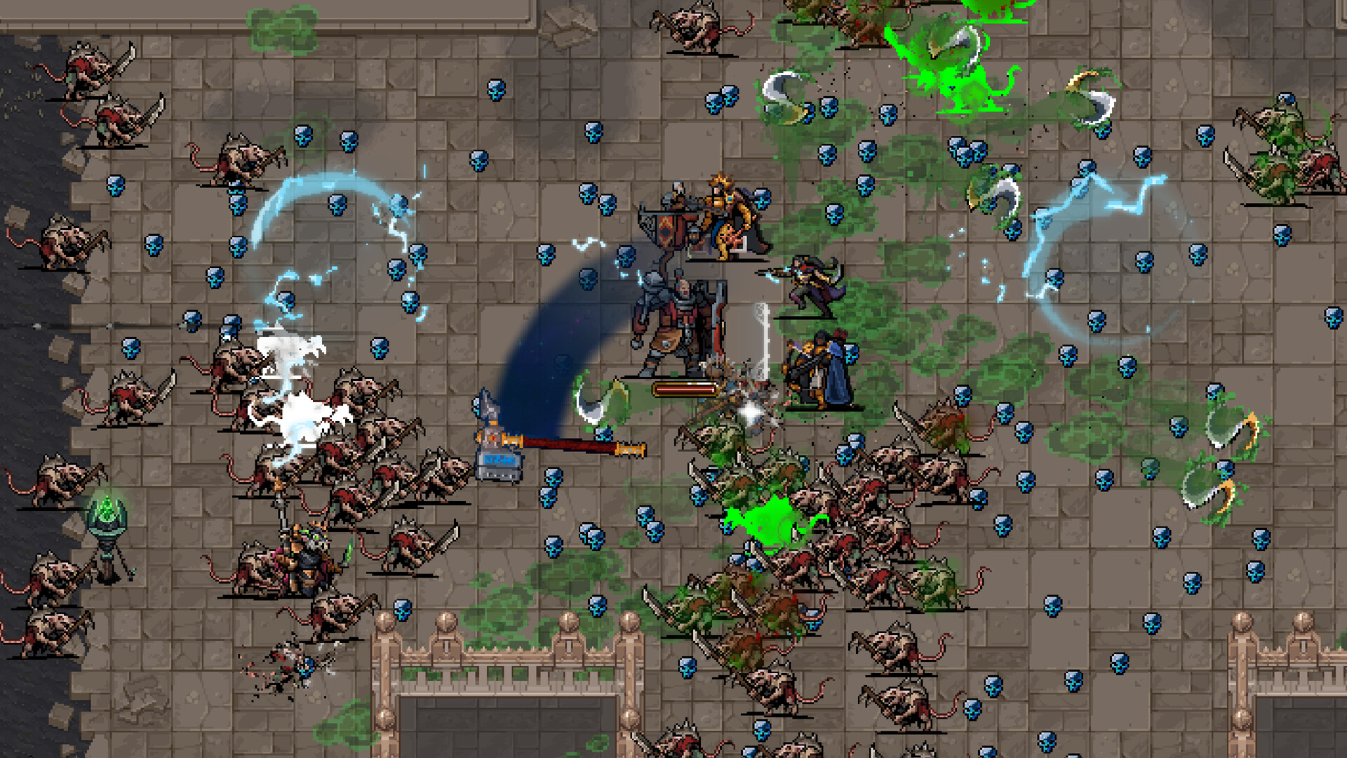 Official Age of Sigmar gameplay screenshot with Skaven hordes and pixel-art combat